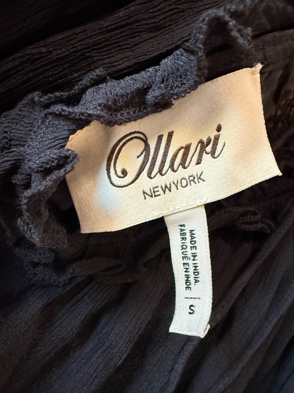 Black Lace-Trim Peasant Tunic Top - Picture 4 of 5